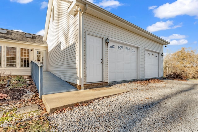 view of garage