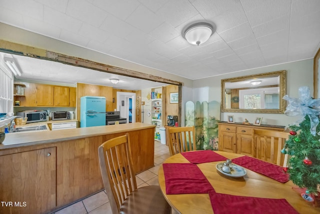 view of tiled dining room