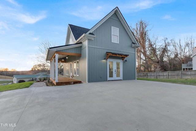 rear view of house with french doors