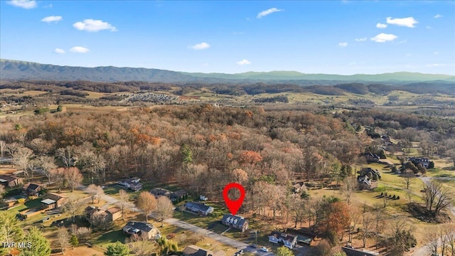 bird's eye view featuring a mountain view