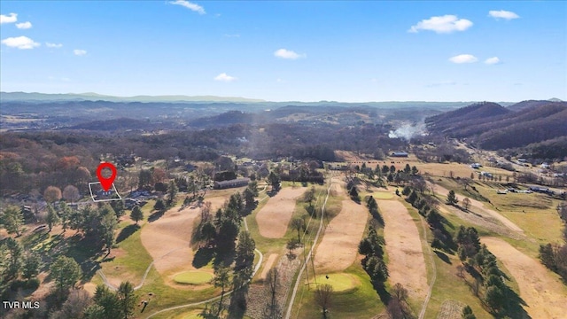 aerial view with a mountain view