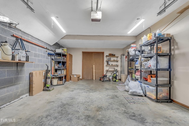 garage featuring a garage door opener