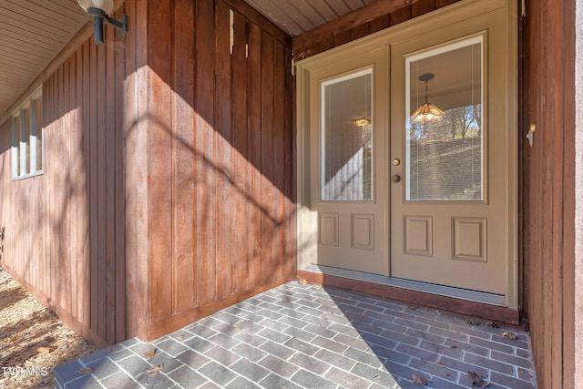 property entrance featuring french doors