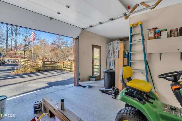 view of garage