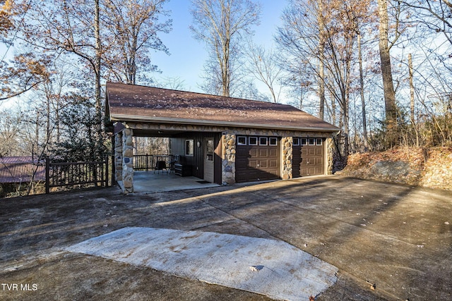 view of garage