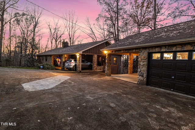 view of front of home featuring a garage