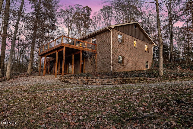 exterior space with a wooden deck