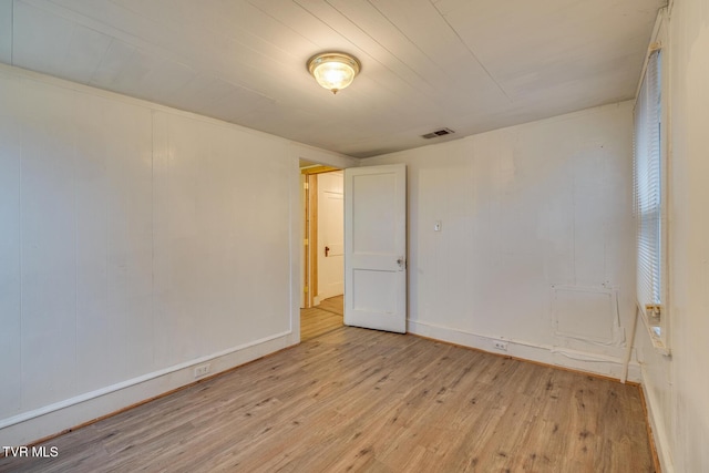 empty room featuring light wood-type flooring