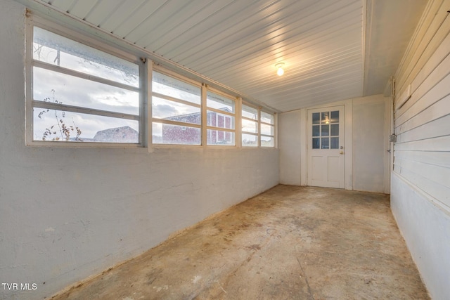 view of unfurnished sunroom