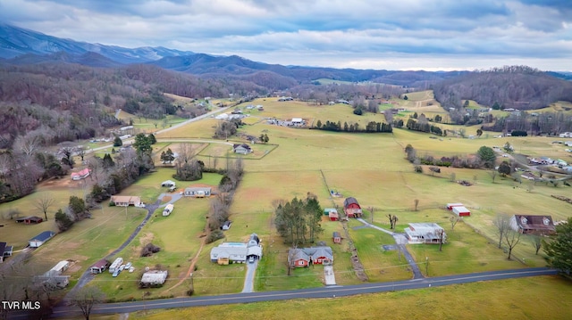 bird's eye view with a mountain view