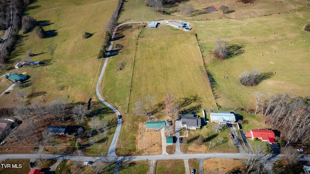 drone / aerial view featuring a rural view