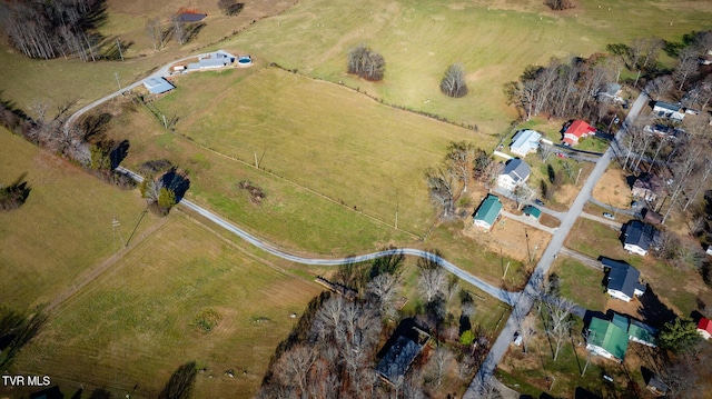 bird's eye view with a rural view