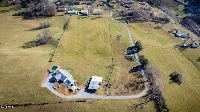 aerial view with a rural view