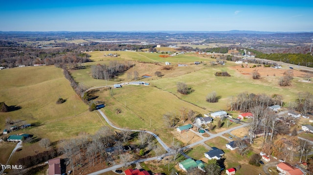 drone / aerial view with a rural view