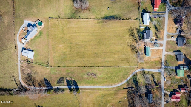 aerial view with a rural view