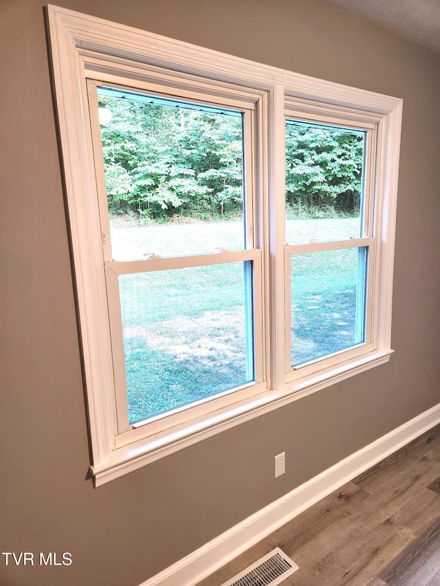 details featuring hardwood / wood-style flooring