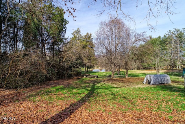 view of yard featuring a water view