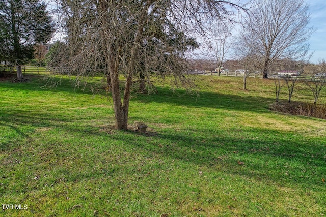 view of yard with a rural view