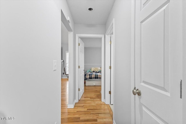 hall featuring light hardwood / wood-style flooring