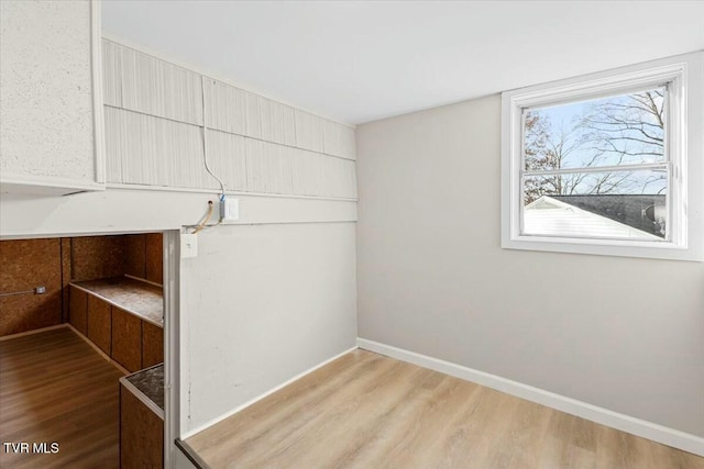 interior space with light hardwood / wood-style floors