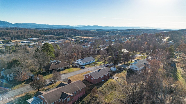 drone / aerial view with a mountain view