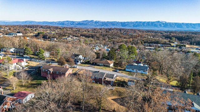 birds eye view of property featuring a mountain view