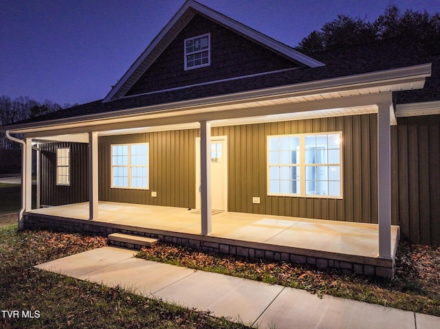 exterior space with covered porch