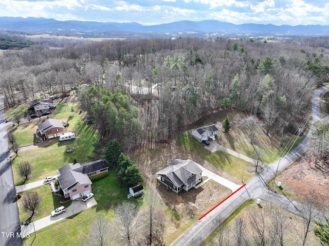 bird's eye view featuring a mountain view