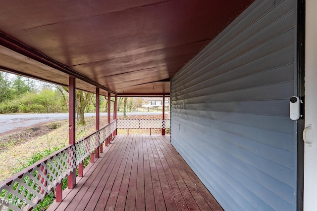 wooden terrace with covered porch