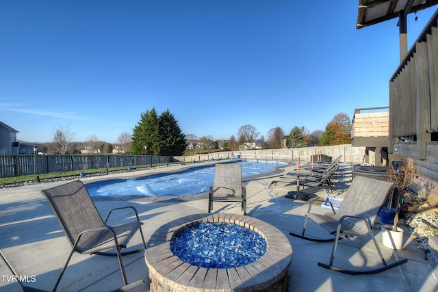 view of pool featuring a patio area