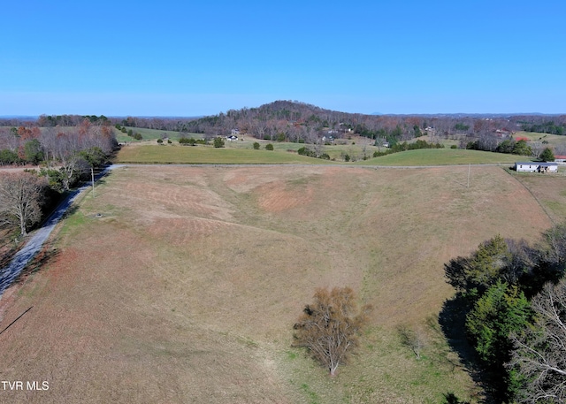 aerial view with a mountain view and a rural view