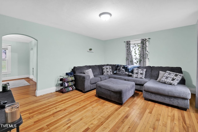 living room featuring hardwood / wood-style floors