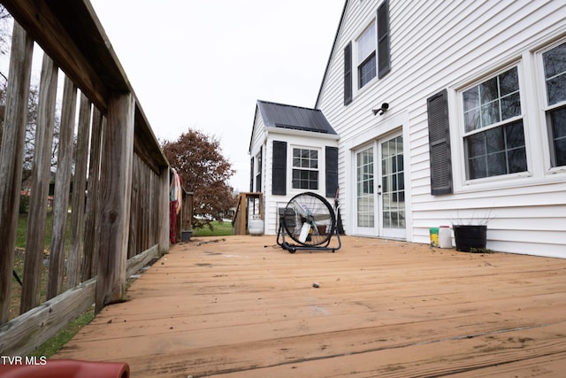 deck featuring french doors