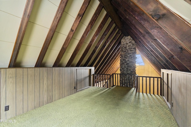 view of unfinished attic