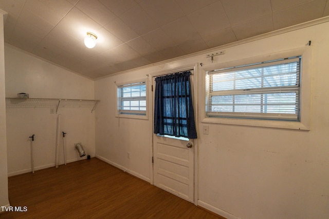 laundry area featuring wood-type flooring