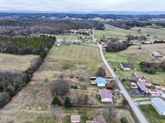 bird's eye view featuring a rural view