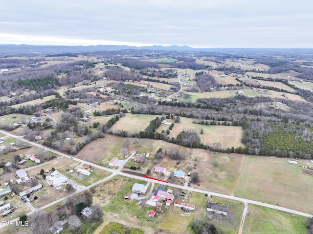 drone / aerial view with a rural view