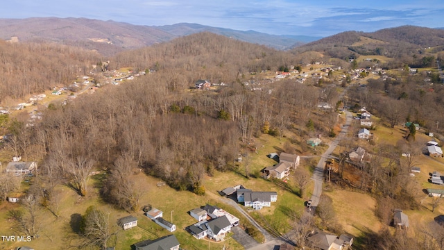 aerial view with a mountain view