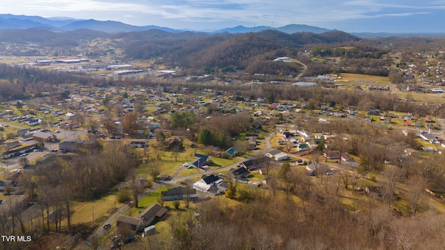 drone / aerial view with a mountain view