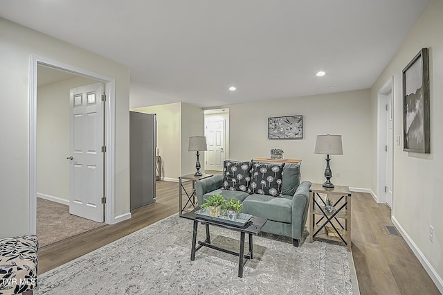 living room featuring hardwood / wood-style floors