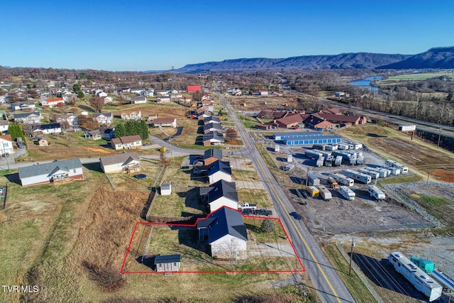 aerial view featuring a mountain view