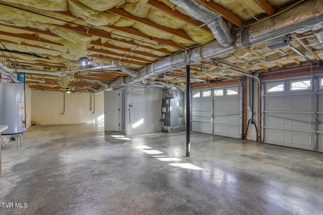 garage featuring gas water heater