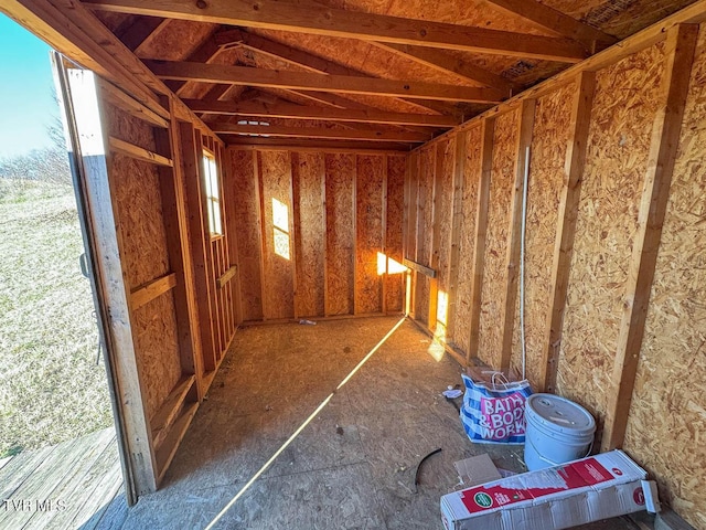 miscellaneous room with a wealth of natural light and vaulted ceiling