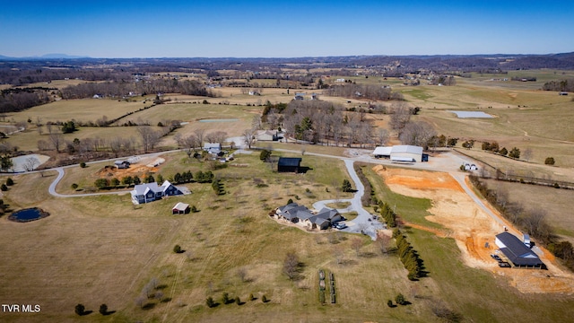 bird's eye view with a rural view