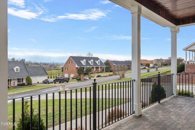 balcony featuring a porch