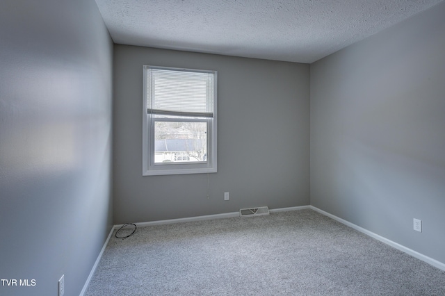 carpeted spare room featuring a textured ceiling and plenty of natural light