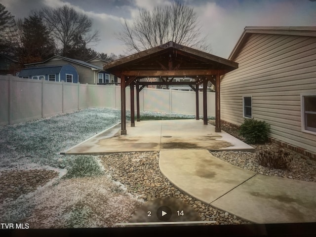 view of patio with a gazebo