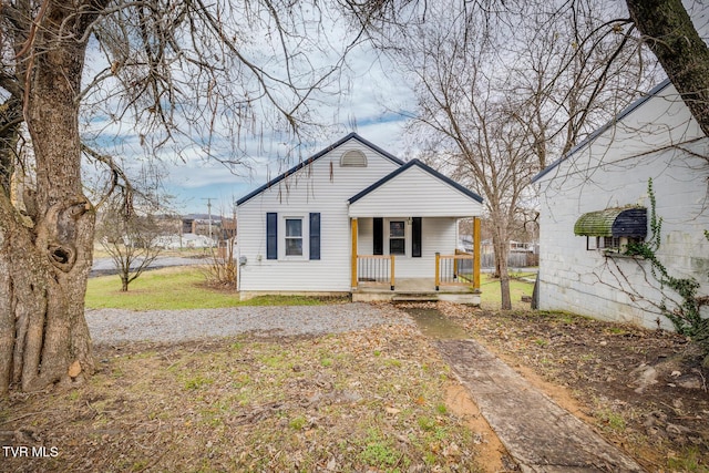 view of front of property with a porch