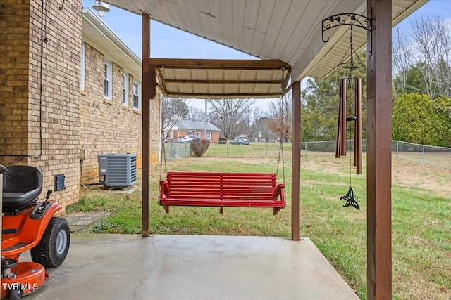 view of patio / terrace featuring central AC