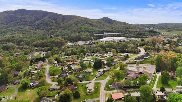 212 Mayflower Rd, Johnson City, TN 37601 - drone / aerial view with a residential view, a wooded view, and a mountain view